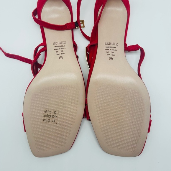 Schultz women shoes, Red Suede upper, leather lining and sole - Picture 3 of 6